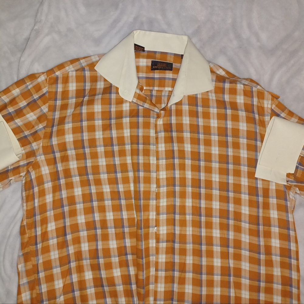 Steven Land button down 34/35 cufflink dress shirt